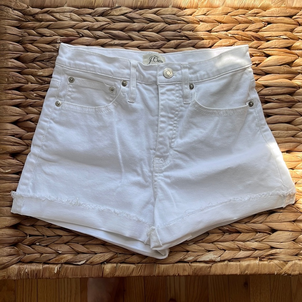 JCrew White Denim Shorts